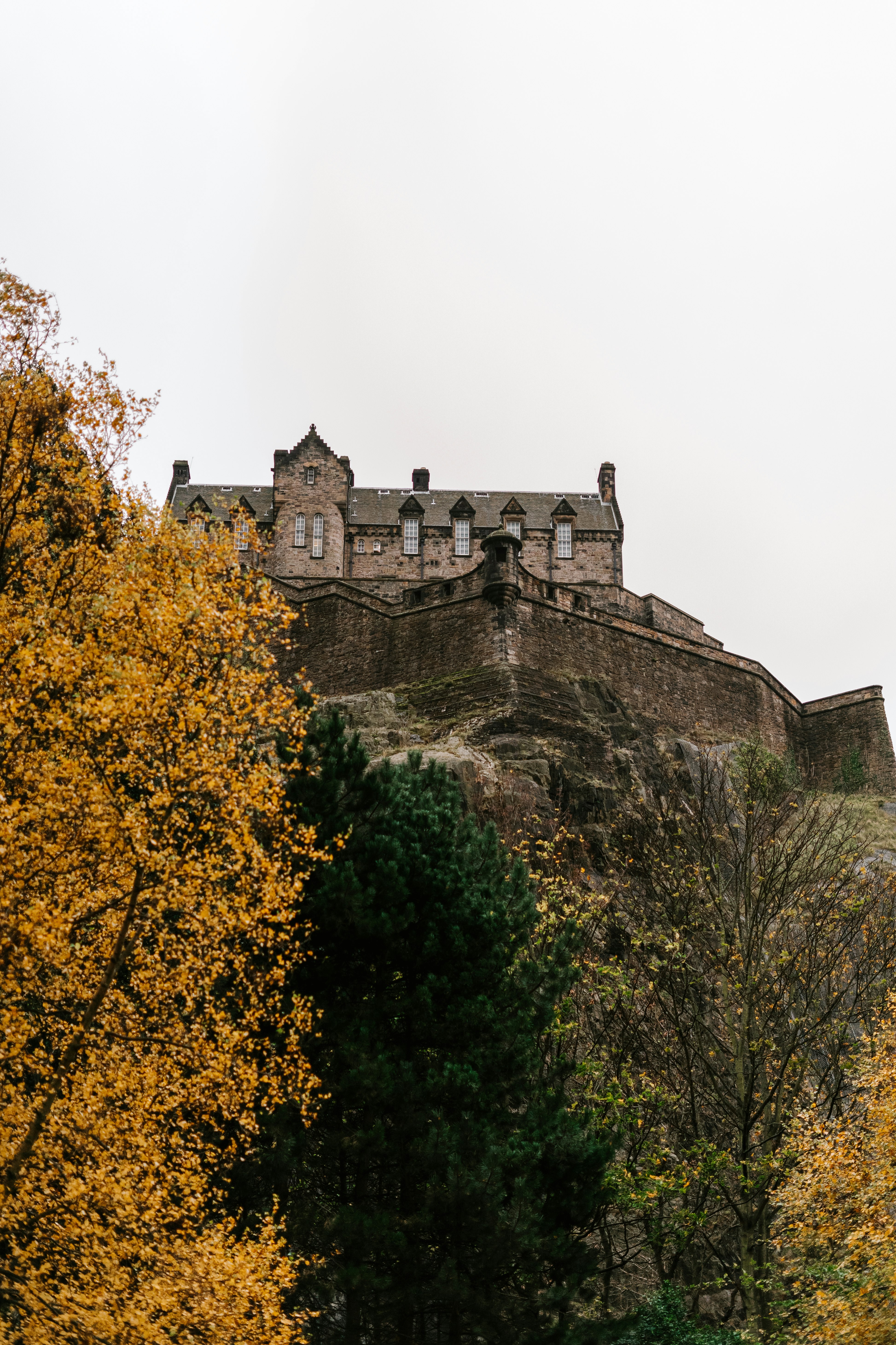 grey concrete castle under white sky